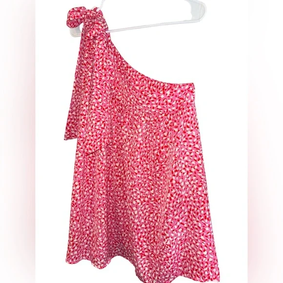 JODIFL Pink One Shoulder Tie Blouse, Size Large - Picture 1 of 4